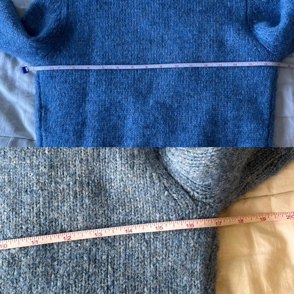NWT Icone Simons Alpaca Wool Crewneck Sweater XS Blue Melange - Picture 12 of 13